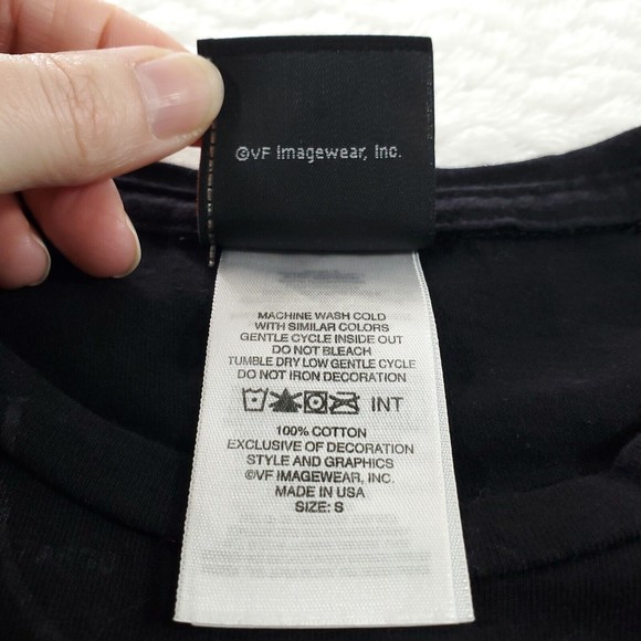 Harley Davidson Women Small Cap Short Sleeve TShirt Black US Flag Columbia SC - Picture 5 of 9